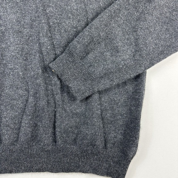 Tasso Elba Men's 100% Cashmere 1/4 Zip Sweater Mens XL Mock Neck Pullover Gray - Picture 4 of 7